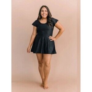 Honey Mark Black Pepper Dress Swim Tennis Pickleball sz L